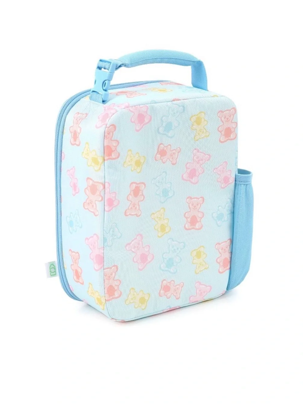 Fulton Bag Co. Upright Zippered Lunch Bag Kid Light blue pastel Gummy bears NEW